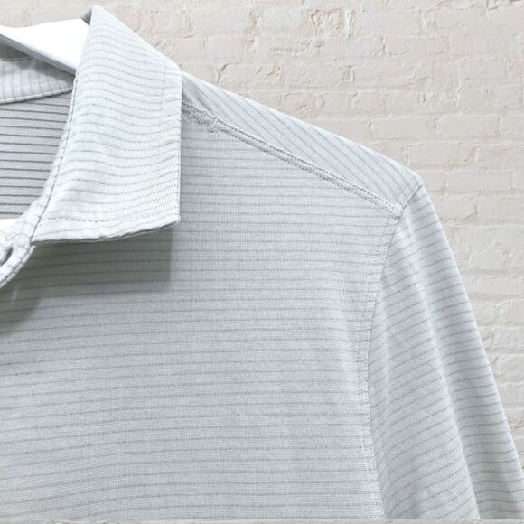 Lululemon Evolution Polo Light Gray Stripe No Size Tag Fits Small - Picture 8 of 15